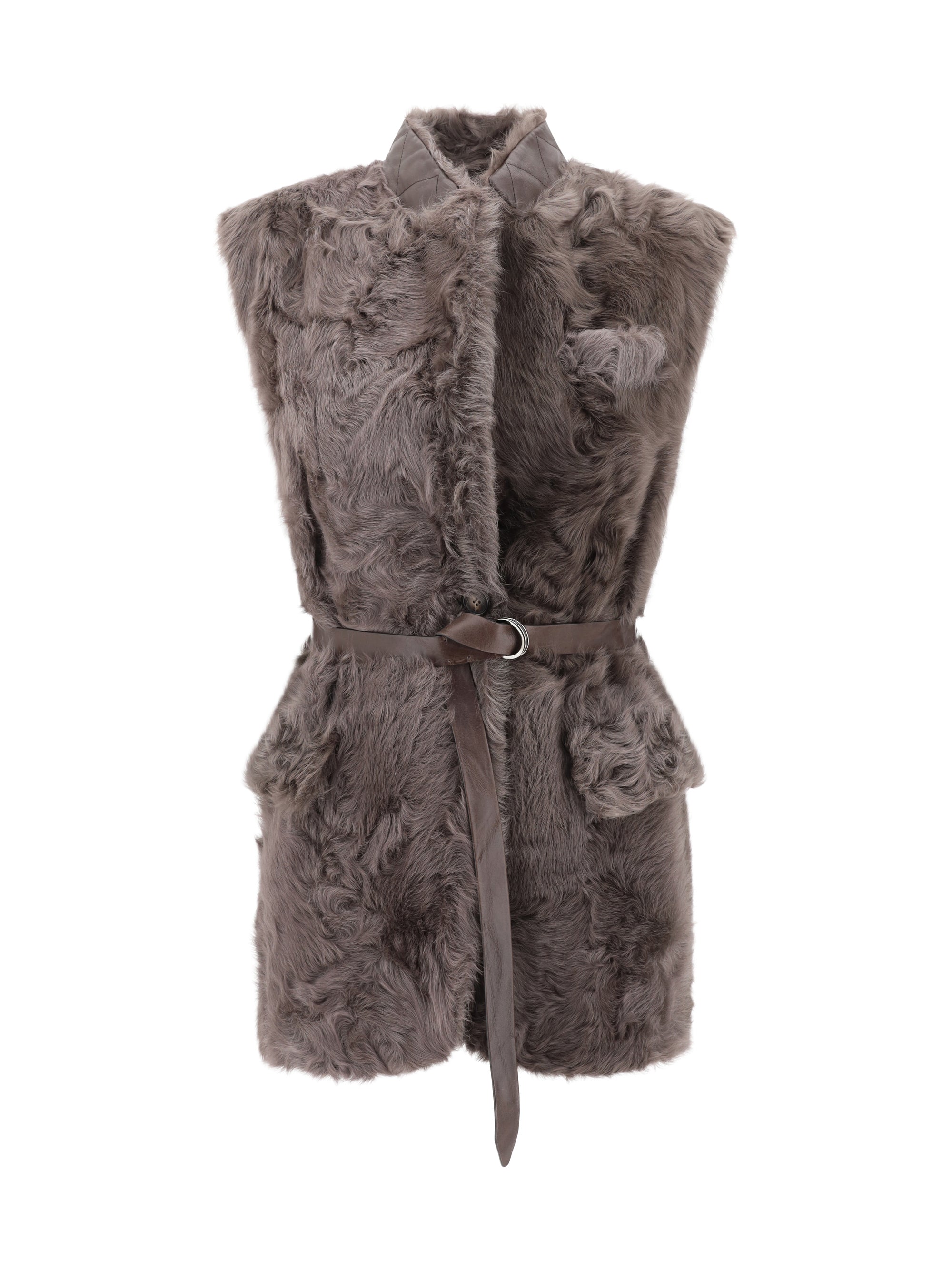 BRUNELLO CUCINELLI 44 fur vest