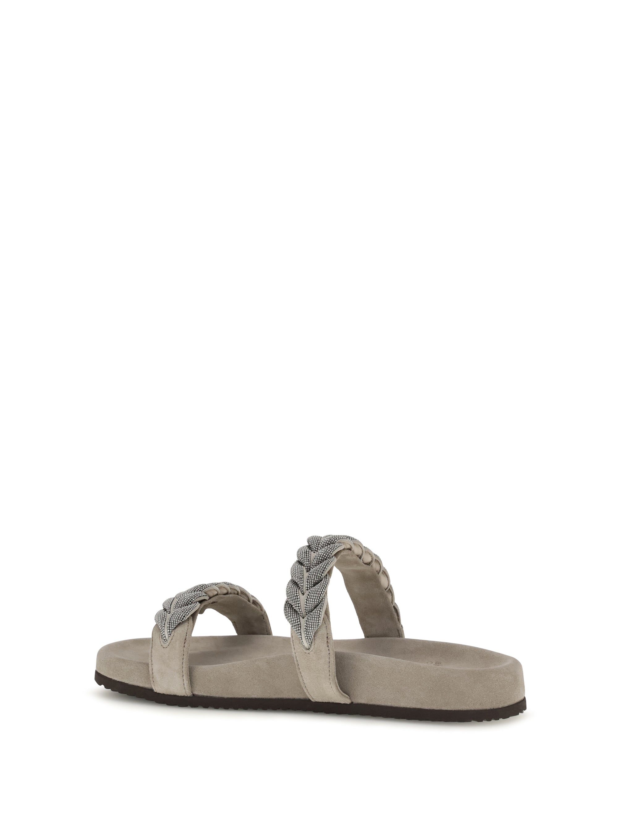 laurel leaf monili-embellished slides