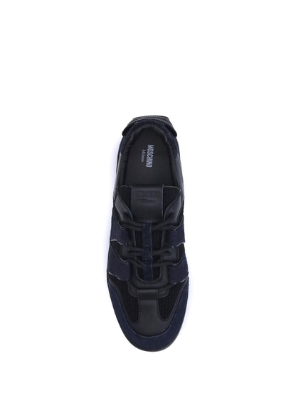 MOSCHINO 40 leather and mesh sneakers