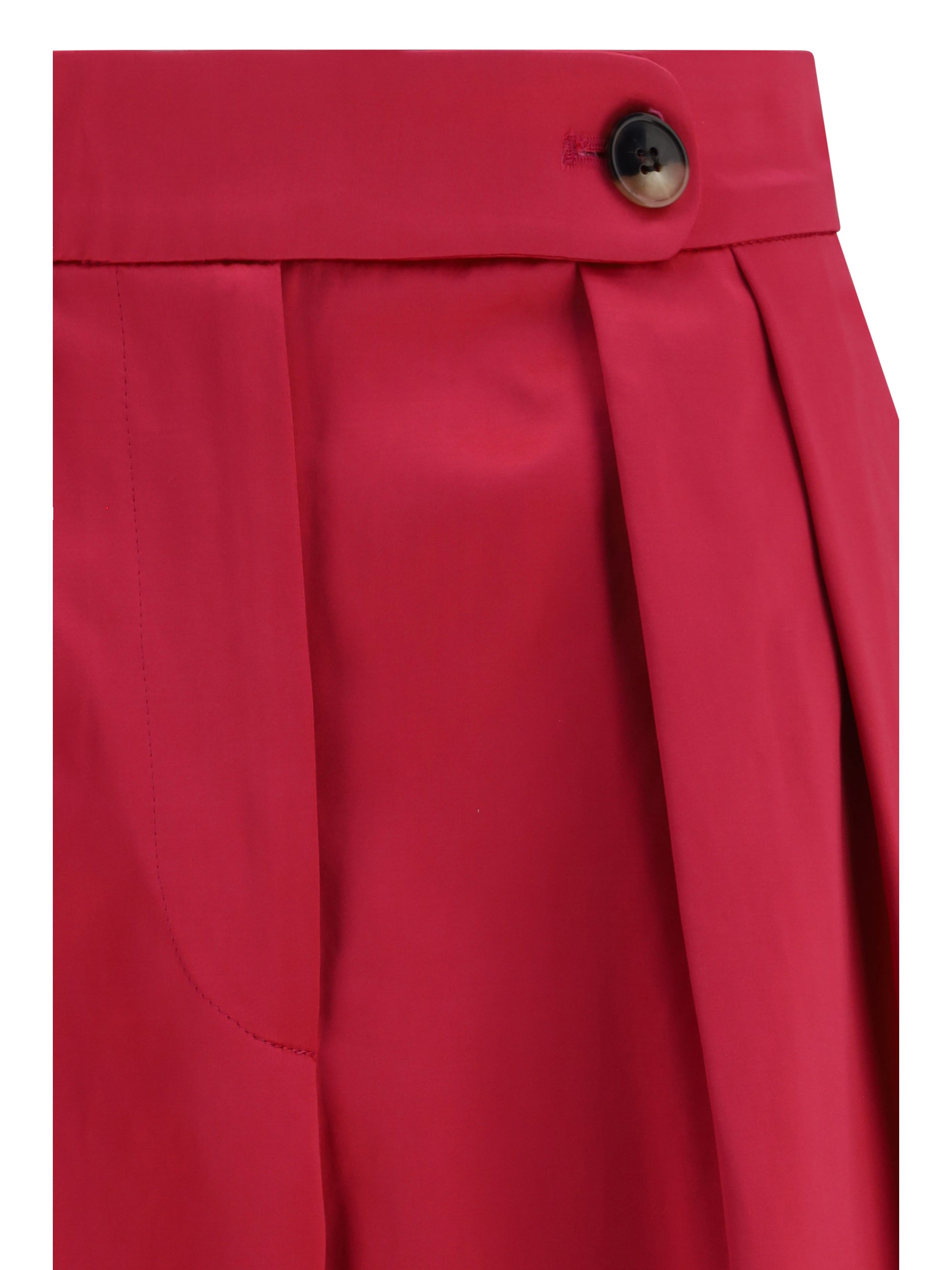 wide pleated pants in washed cotton and acetate