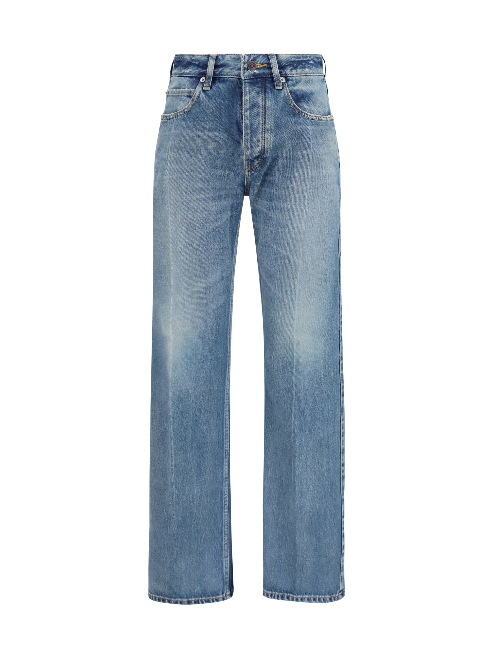 straight-leg denim jeans
