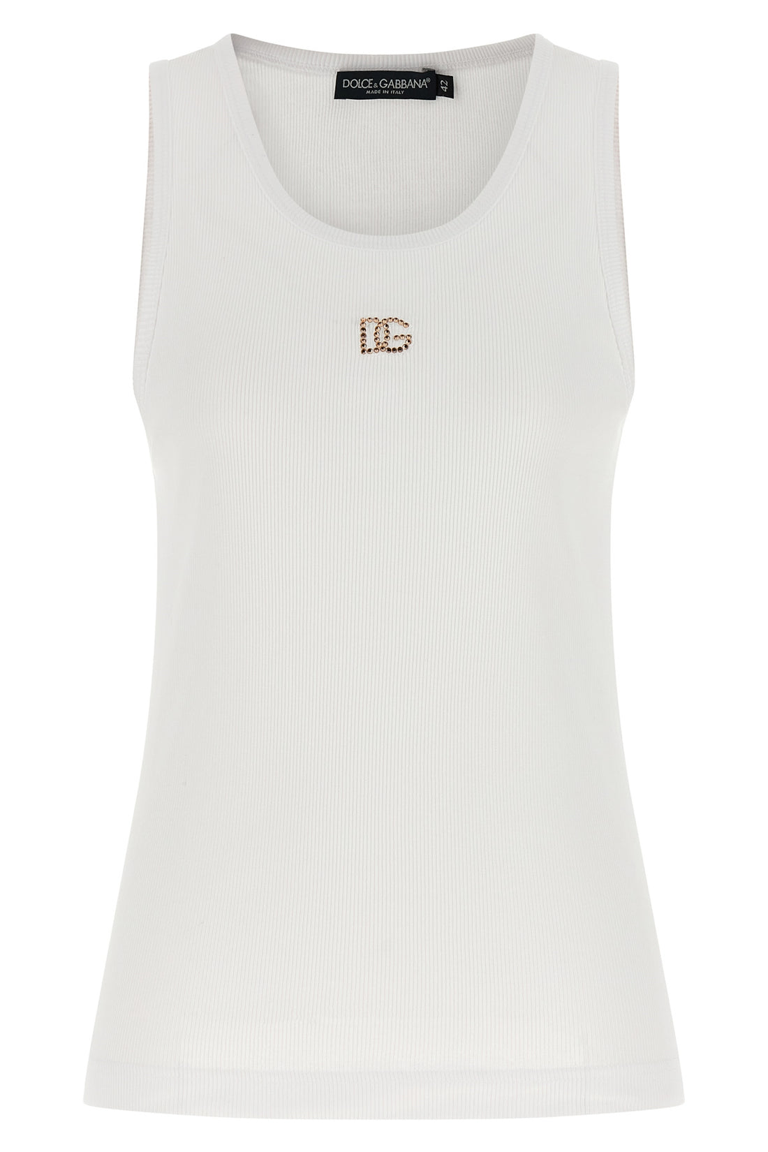 DOLCE &amp; GABBANA 40 ribbed stretch cotton tank top