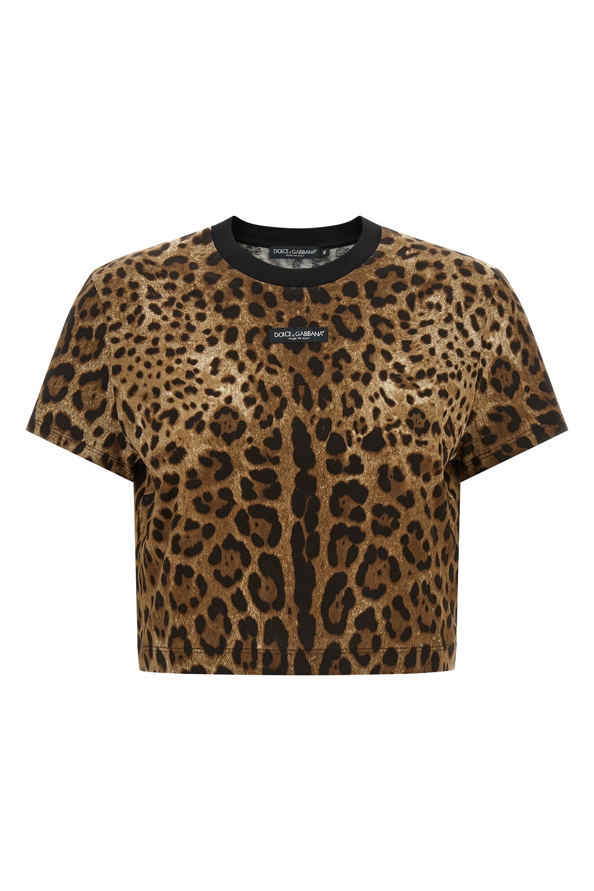 the dolce&gabbana cropped t-shirt defines a bold aesthetic through its tight fit
