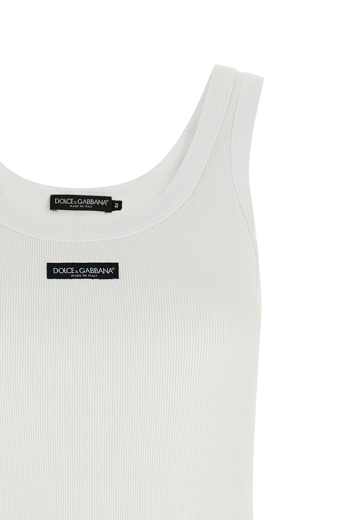 the dolce&gabbana ribbed tank top establishes a foundation of technical luxury t