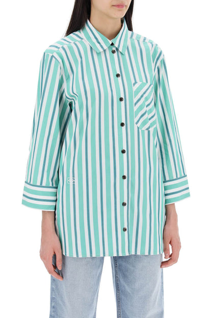 &quot;oversized striped poplin shirt