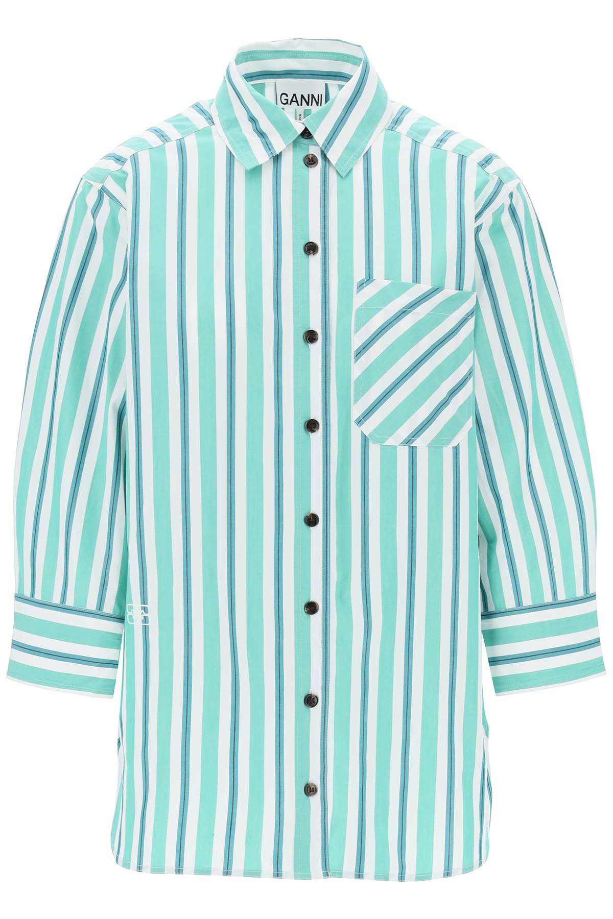 &quot;oversized striped poplin shirt