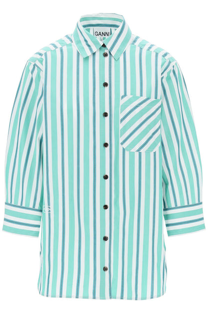 &quot;oversized striped poplin shirt