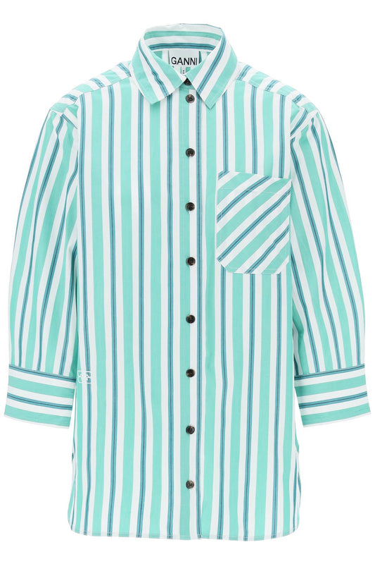 "oversized striped poplin shirt