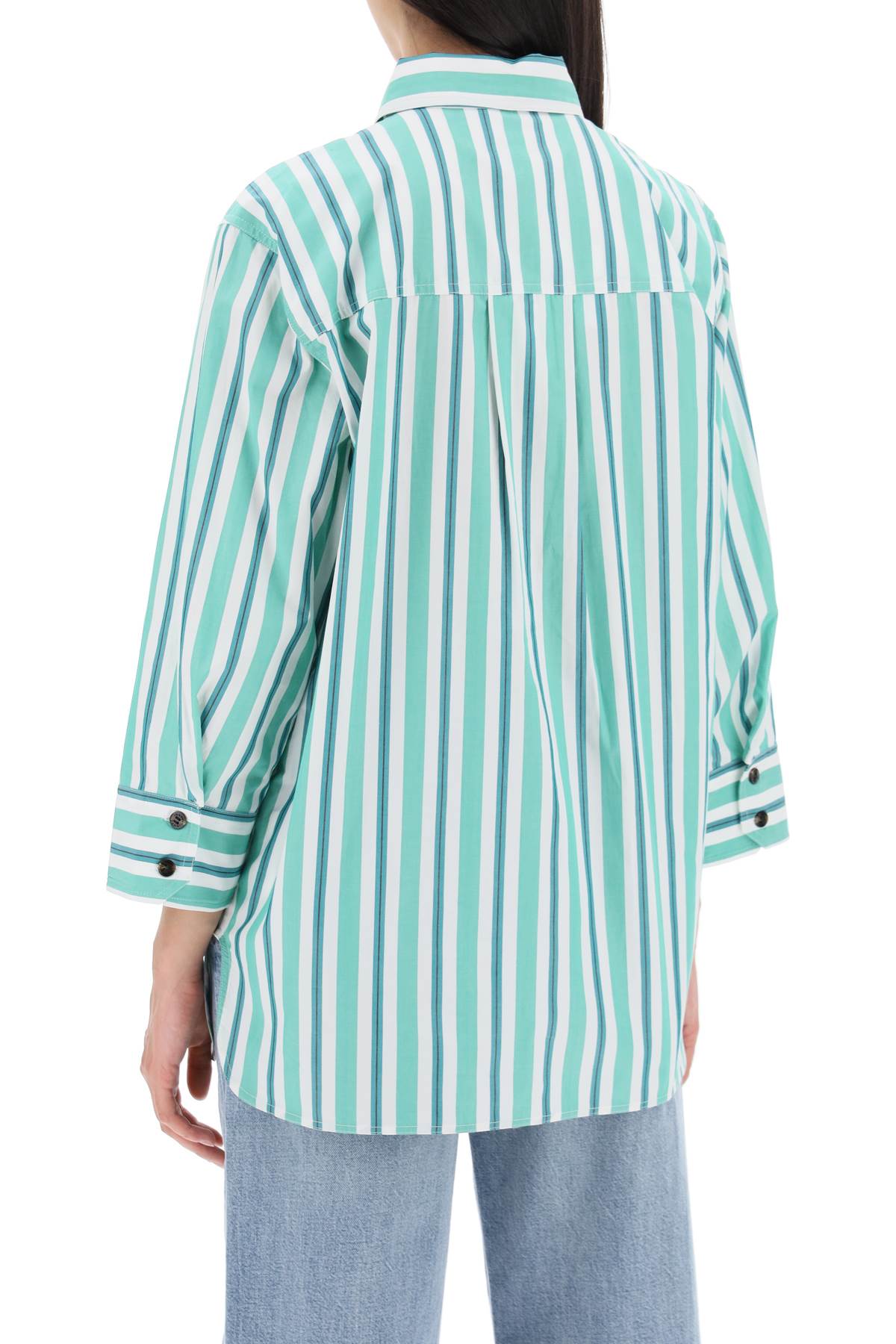 &quot;oversized striped poplin shirt