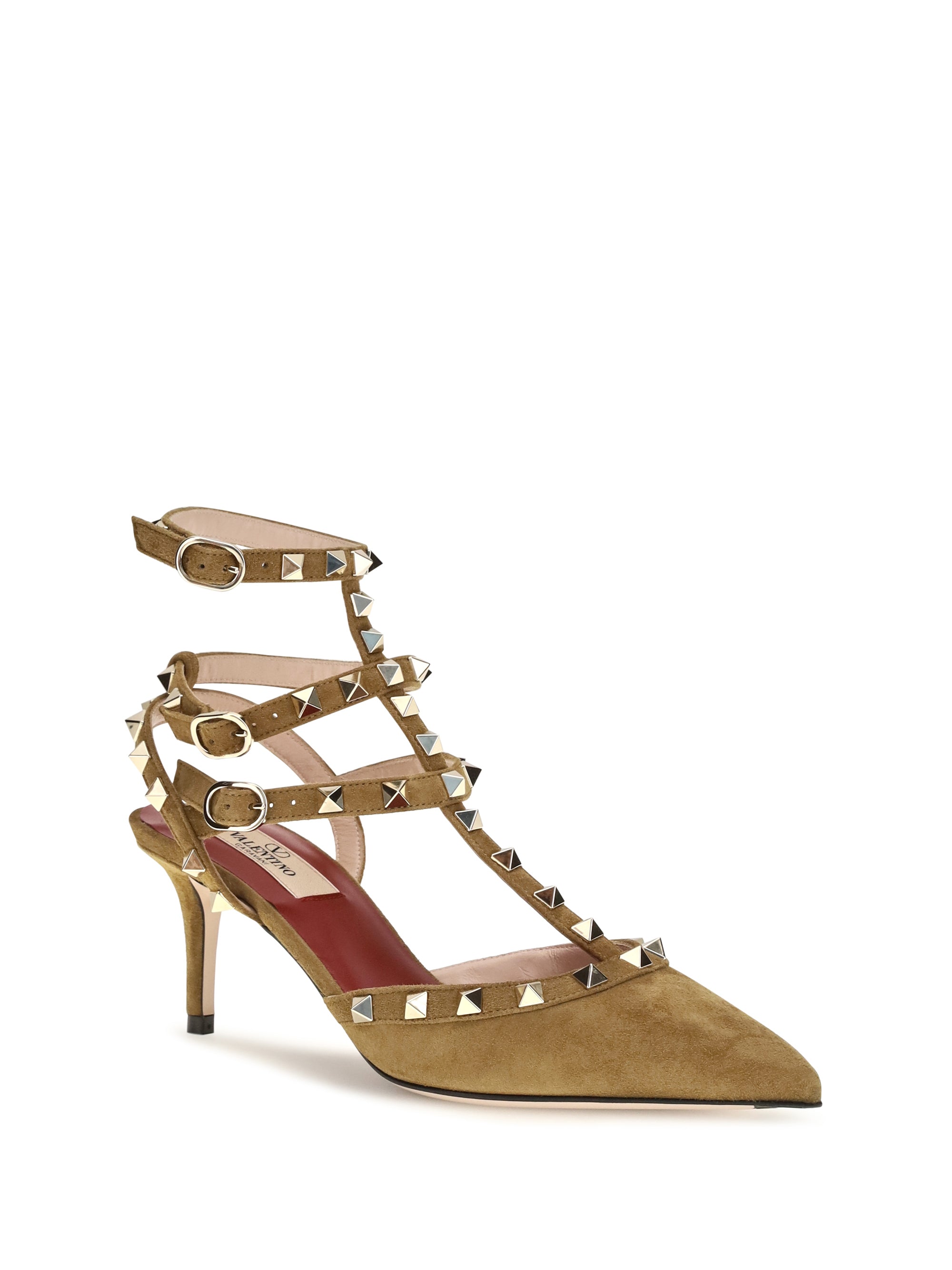 rockstud suede pumps