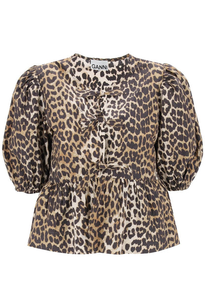 leopard print peplum blouse