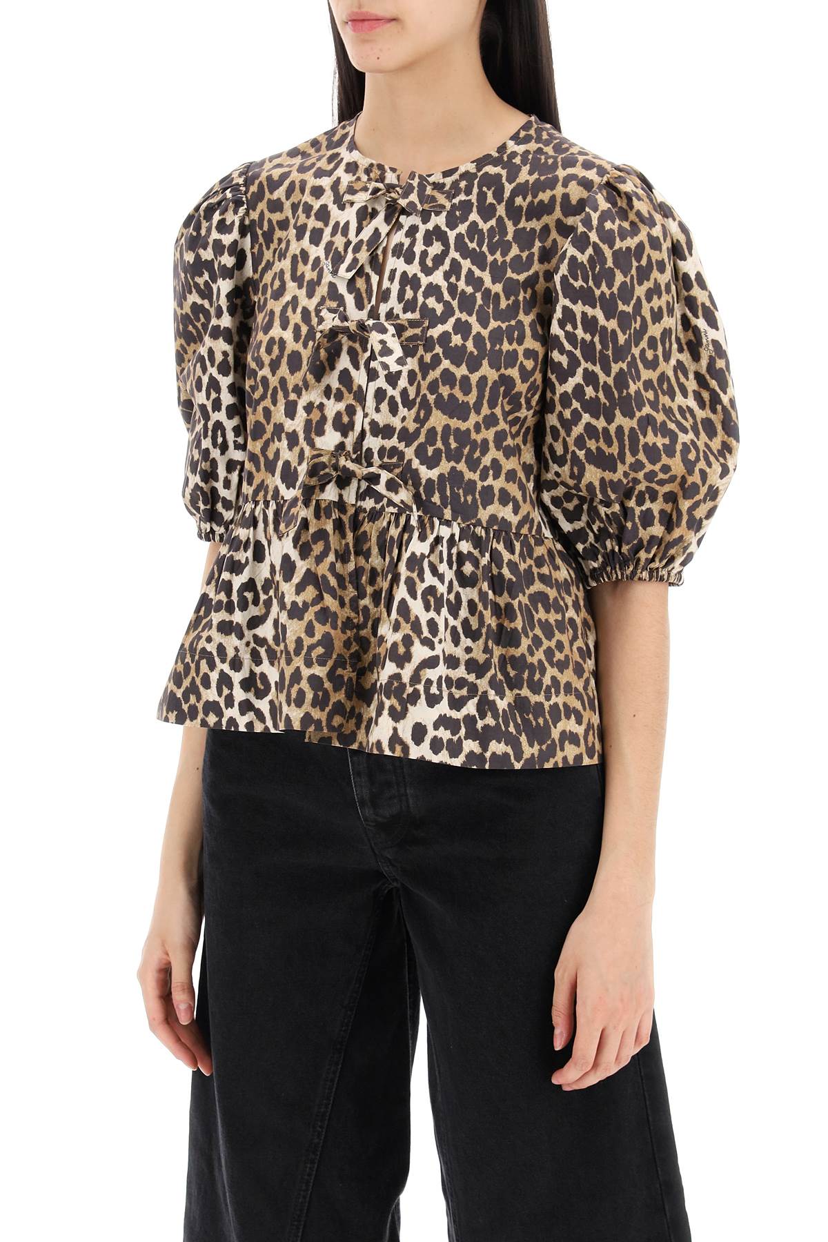 leopard print peplum blouse