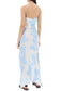 maxi printed tie-dye satin dress with r