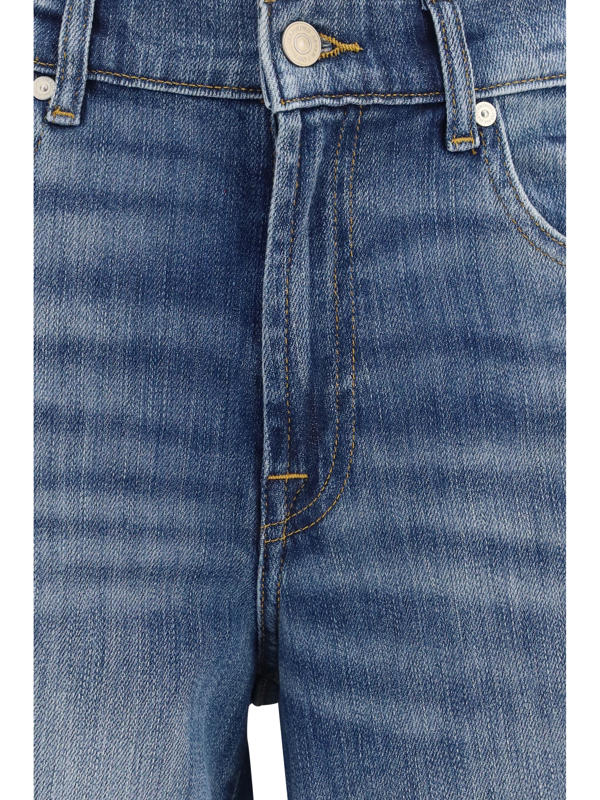 straight-leg vintage wash jeans