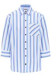 "oversized striped poplin shirt