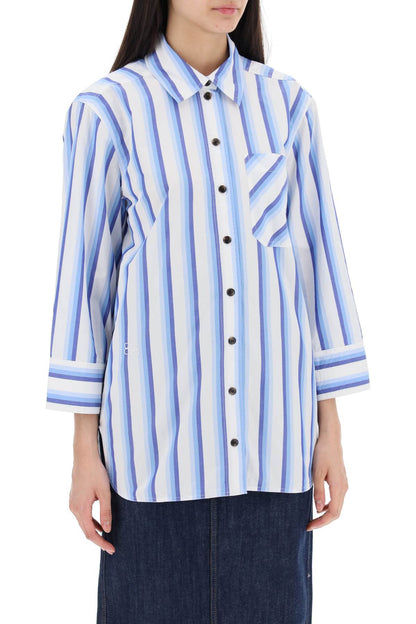 &quot;oversized striped poplin shirt