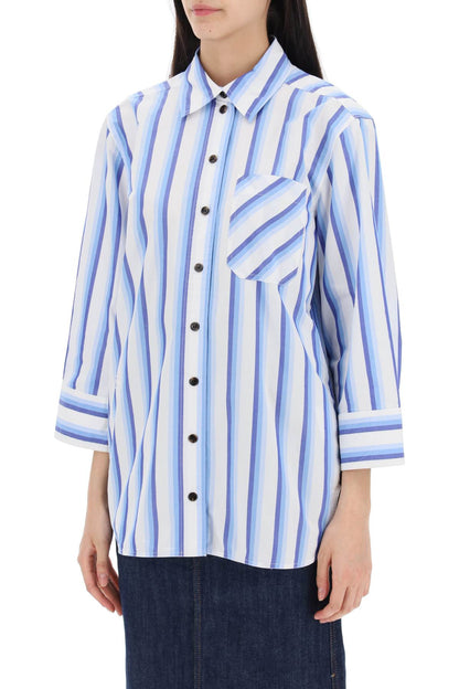 &quot;oversized striped poplin shirt