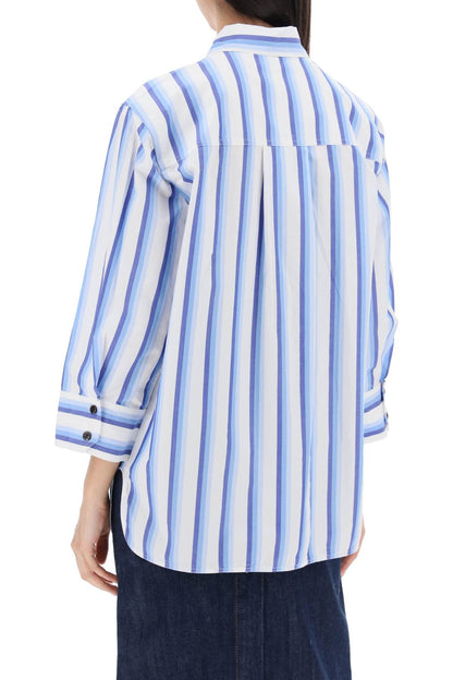 &quot;oversized striped poplin shirt