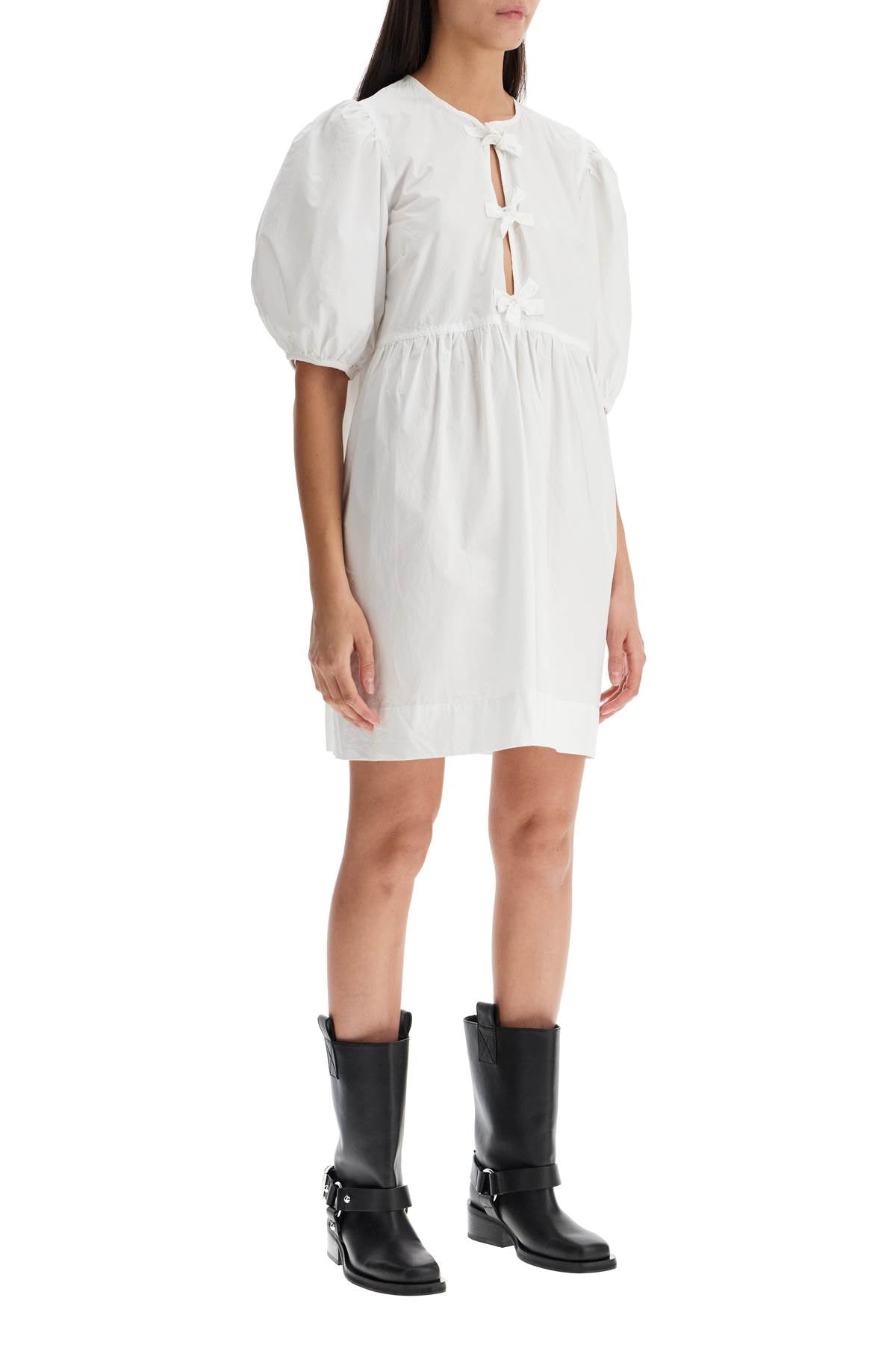 organic cotton tie string mini dress