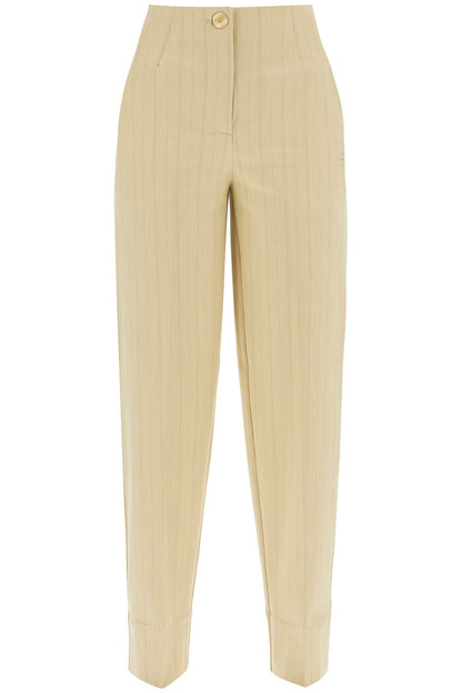 striped tapered trousers