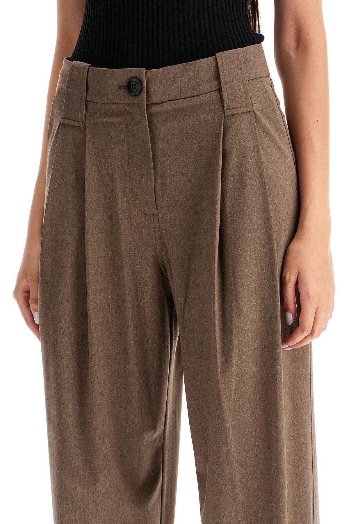 &quot;flowy trousers with two ple