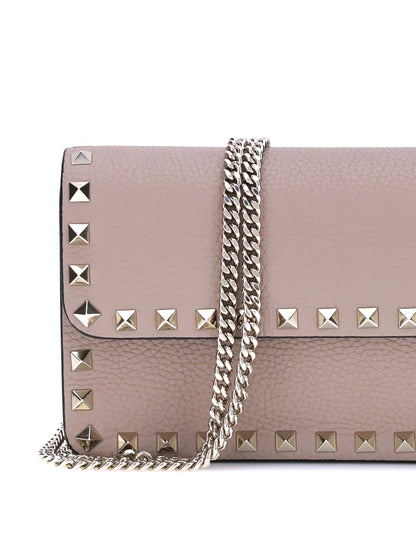 rockstud pochette with chain