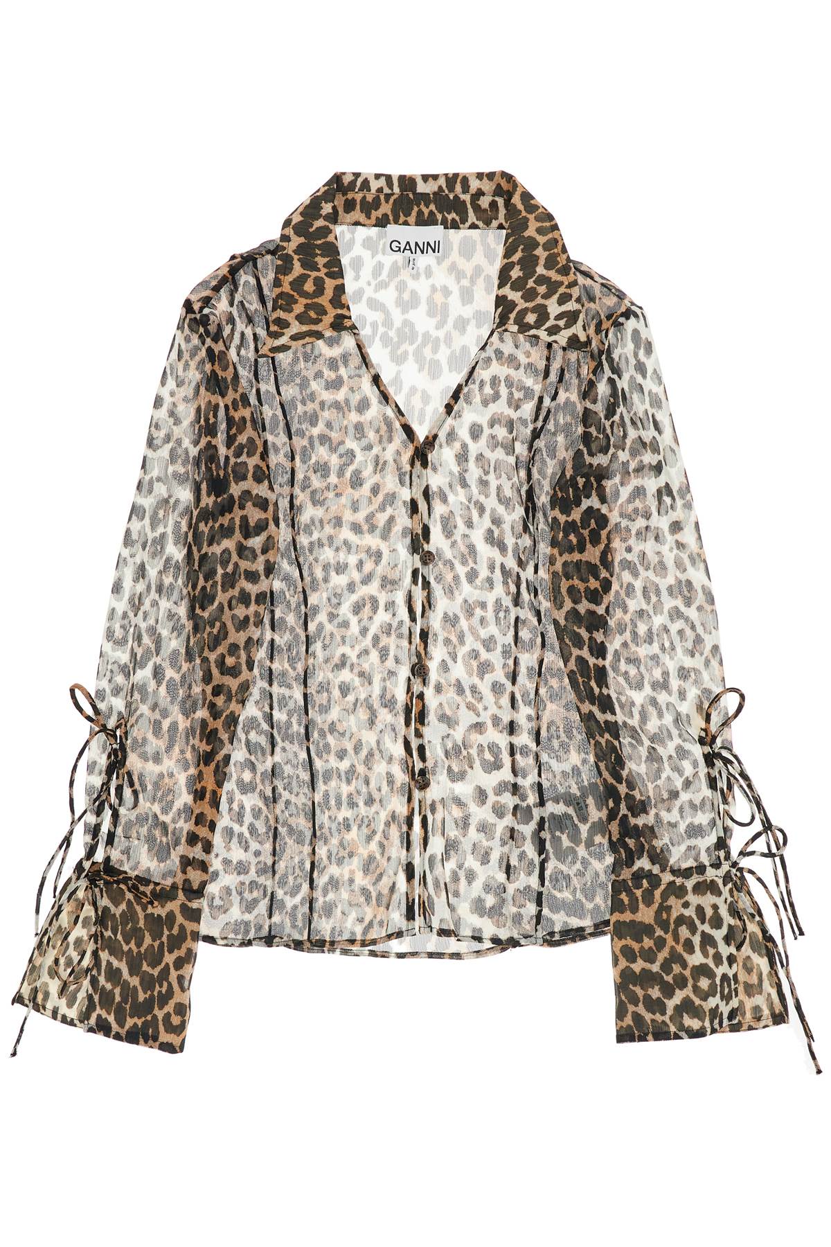 leopard print chiffon blouse