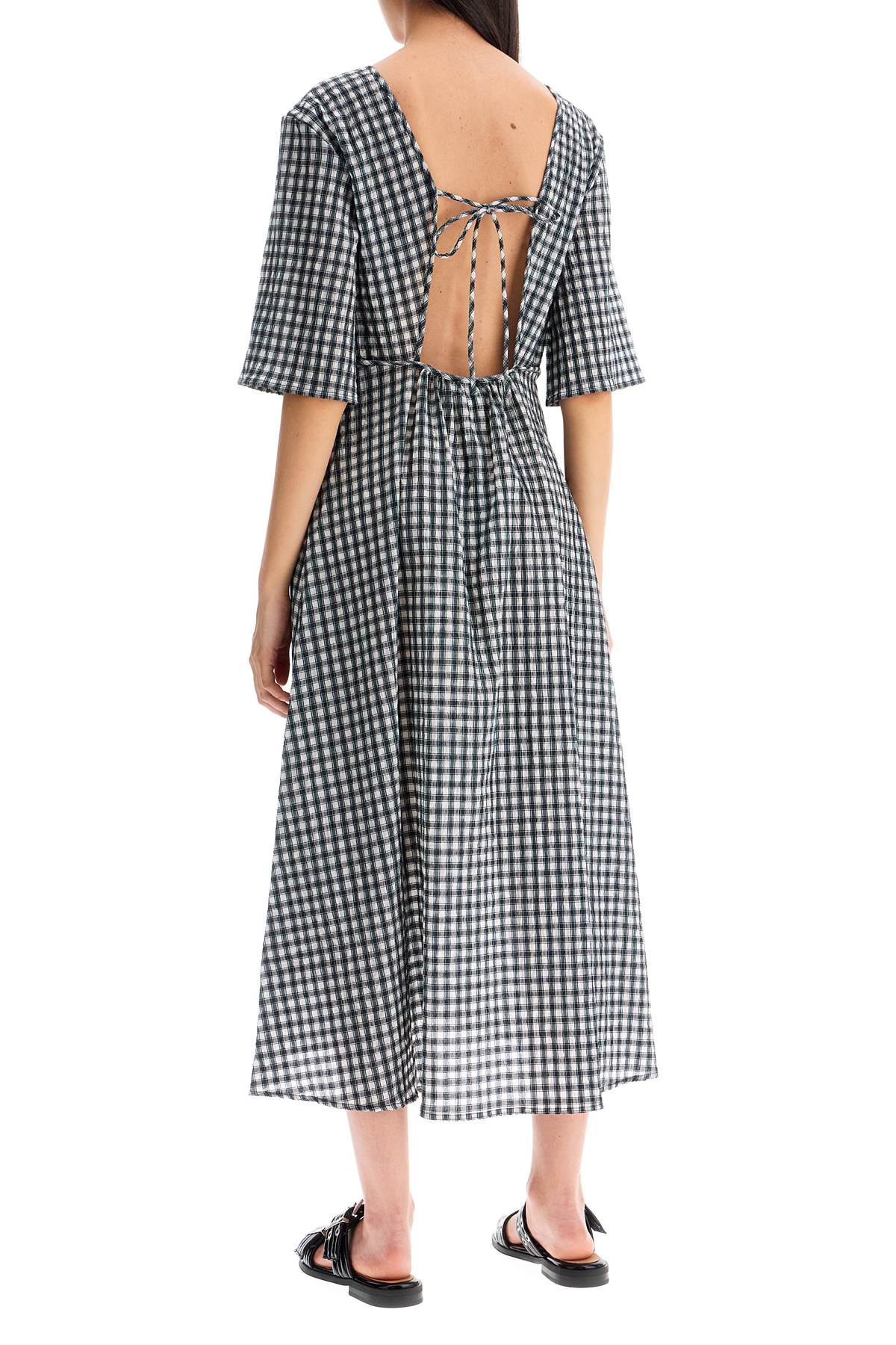 midi seersucker check dress