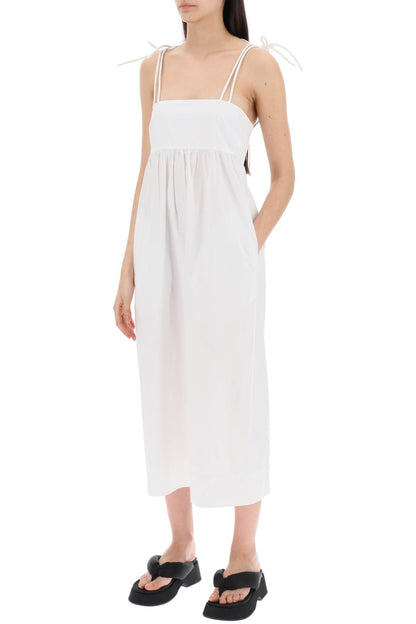 cotton poplin midi dress in