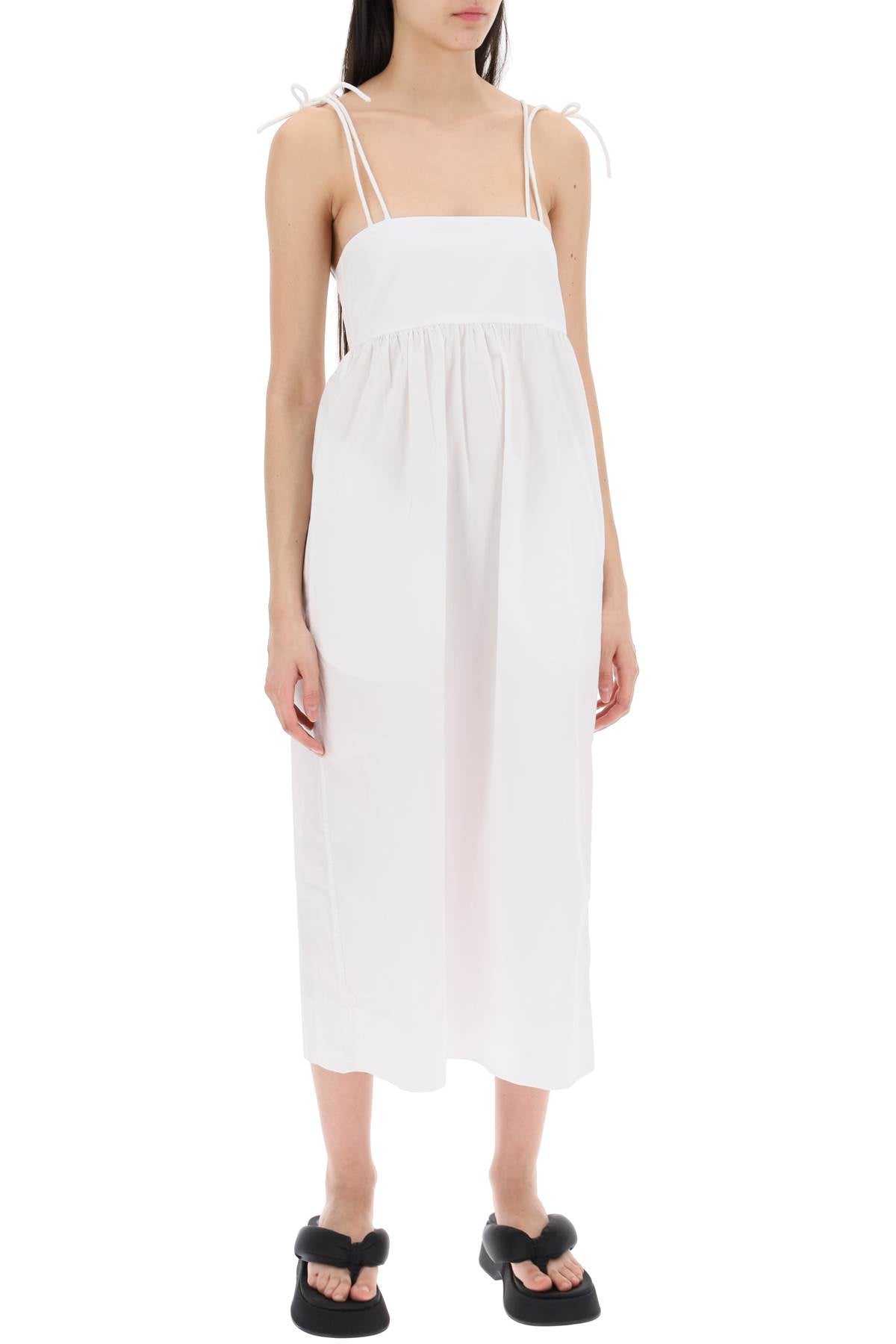 cotton poplin midi dress in