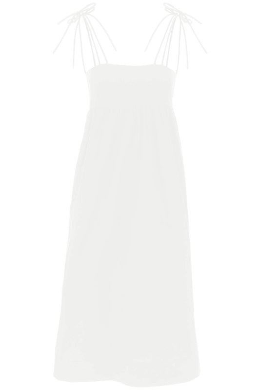 cotton poplin midi dress in