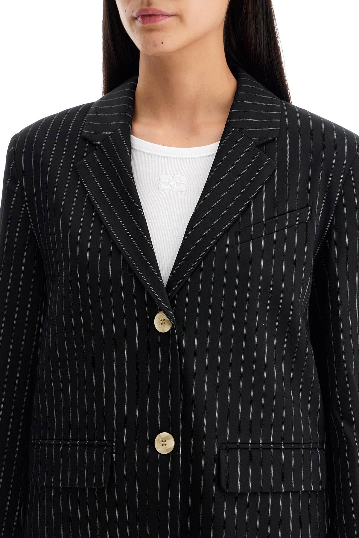 striped boxy blazer