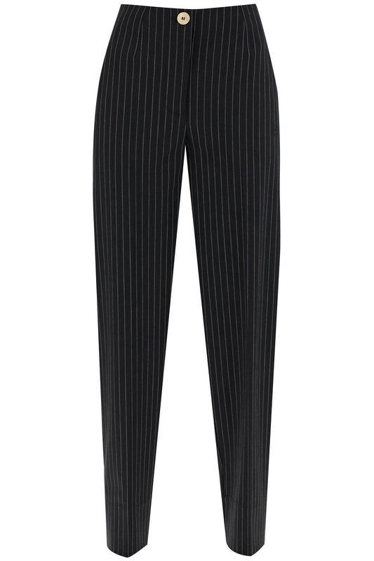 striped tapered trousers