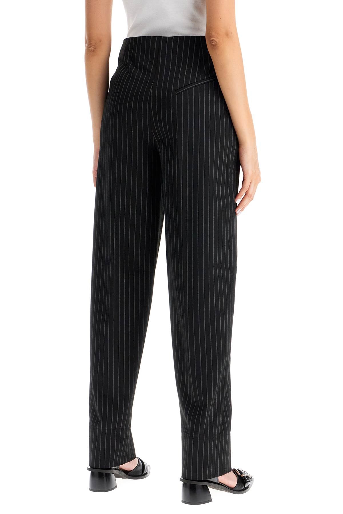 striped tapered trousers