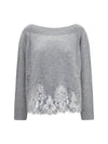 boat neck lace sweater