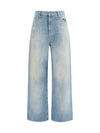 embroidered logo denim jeans