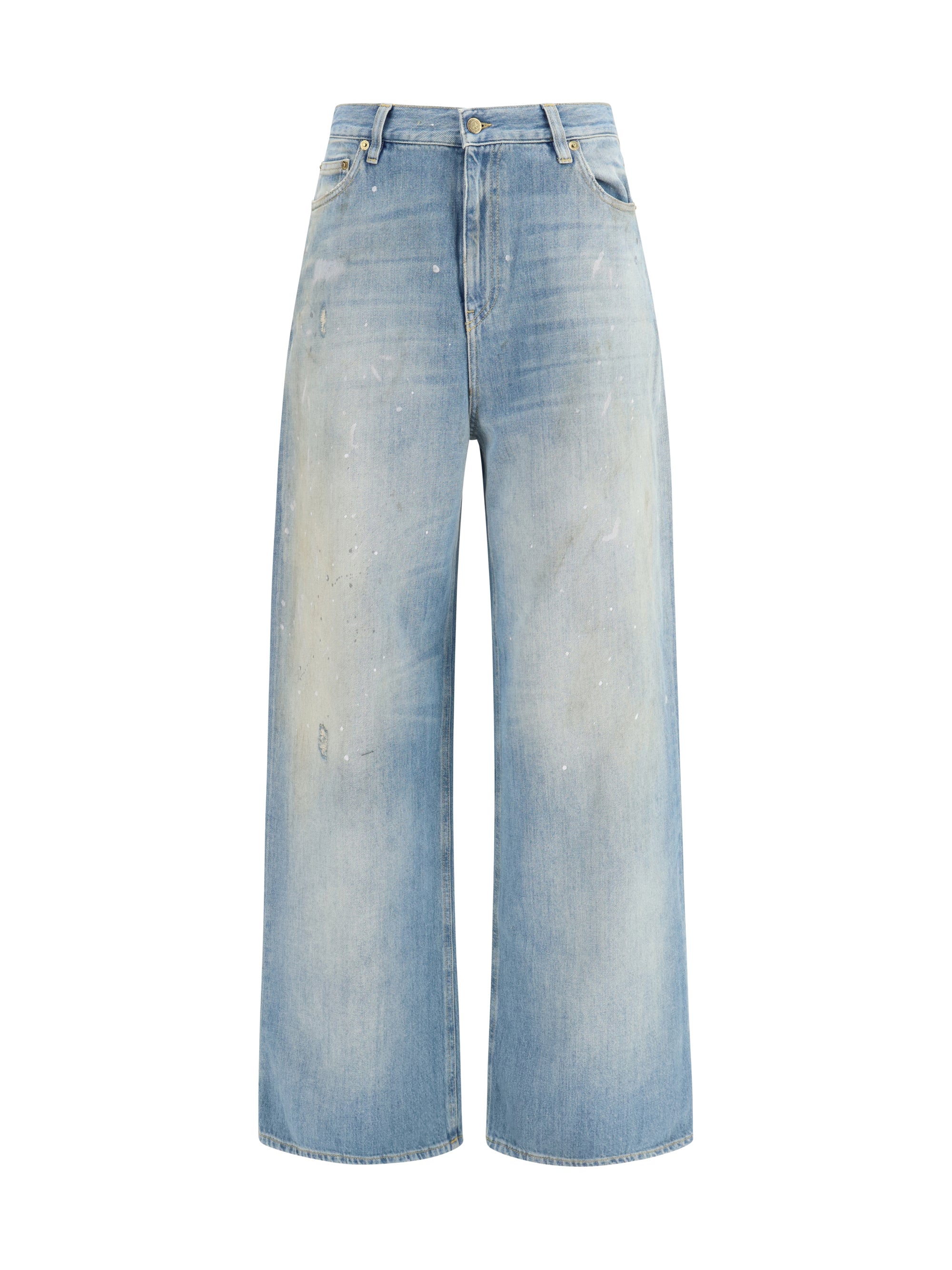 embroidered logo denim jeans