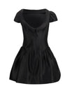 short taffeta dress with collar
