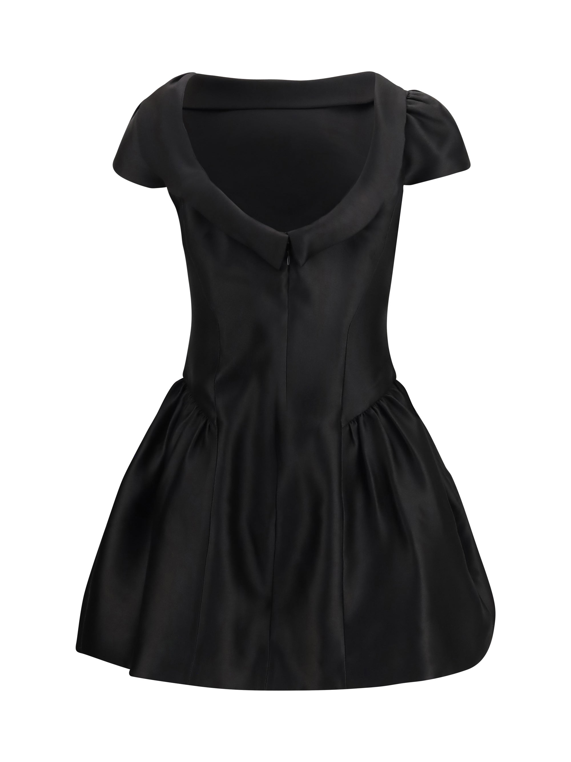 short taffeta dress with collar
