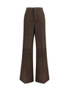 wide-leg suede pants