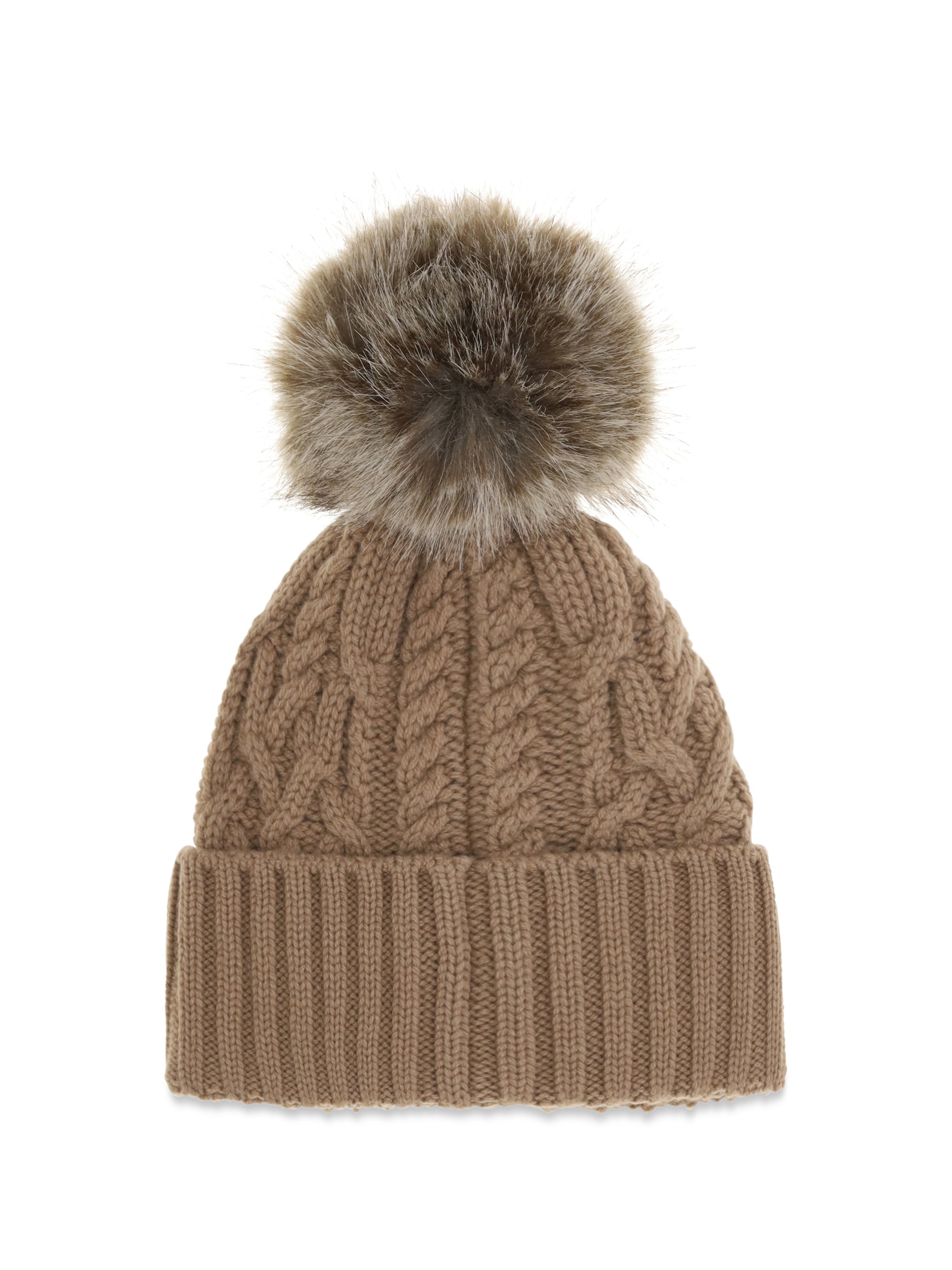 wool and cashmere pom-pom beanie
