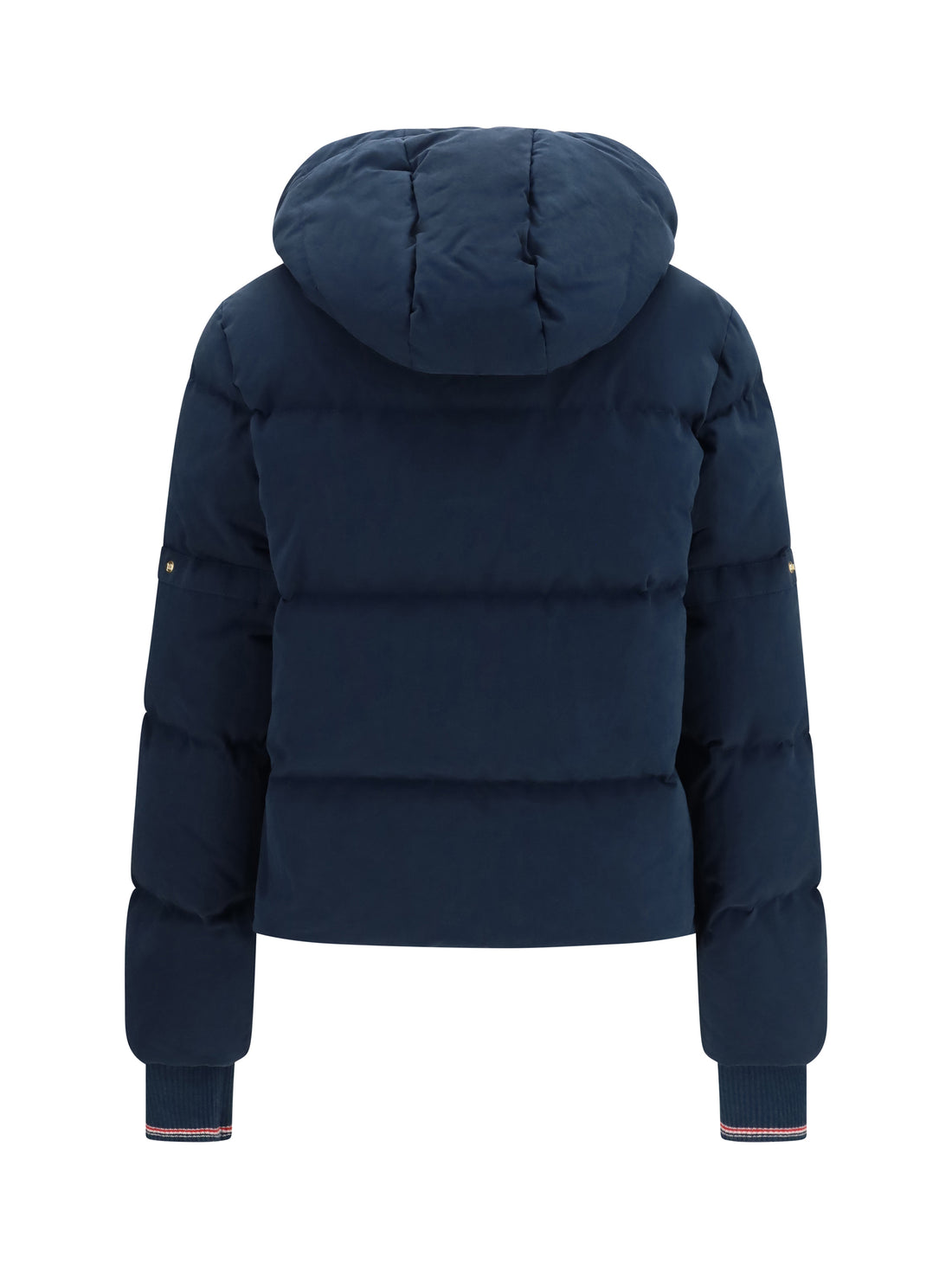 THOM BROWNE 40 waxed technical puffer jacket with hood