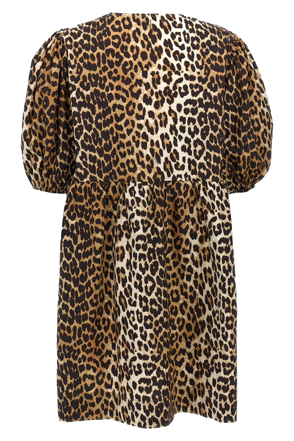 leopard print cotton poplin dress