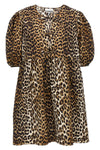 leopard print cotton poplin dress
