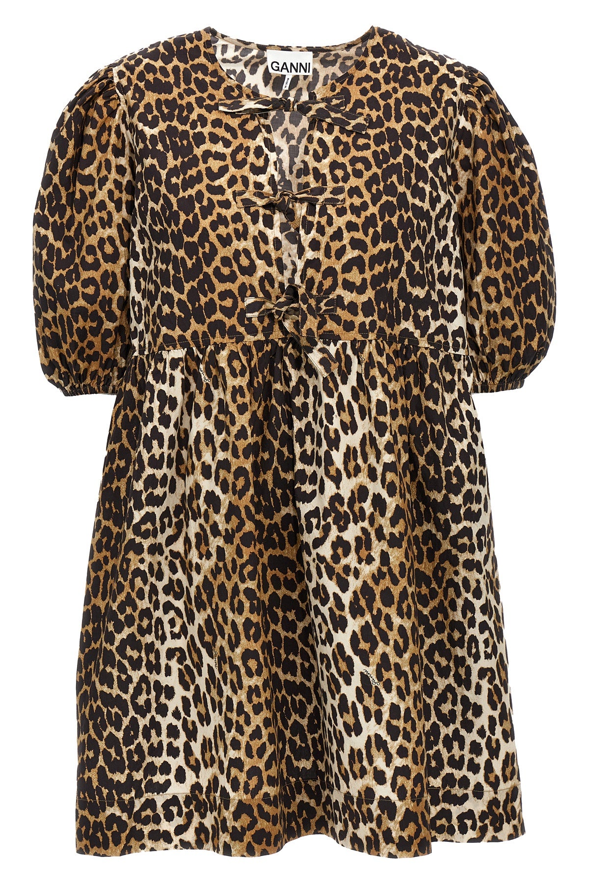 leopard print cotton poplin dress