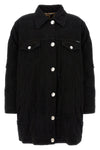long jacket in slightly padded used-effect denim lined