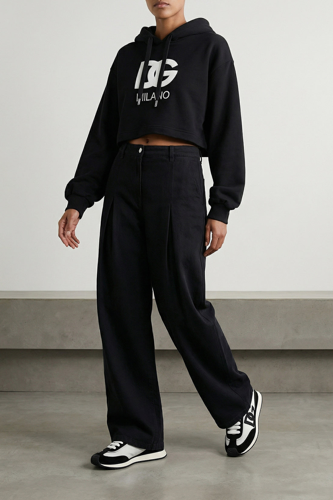 DOLCE &amp; GABBANA 40 cropped cotton hoodie