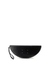 halfmoon leather clutch bag