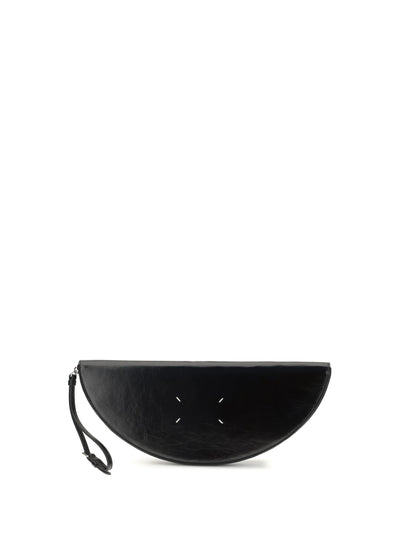 halfmoon leather clutch bag