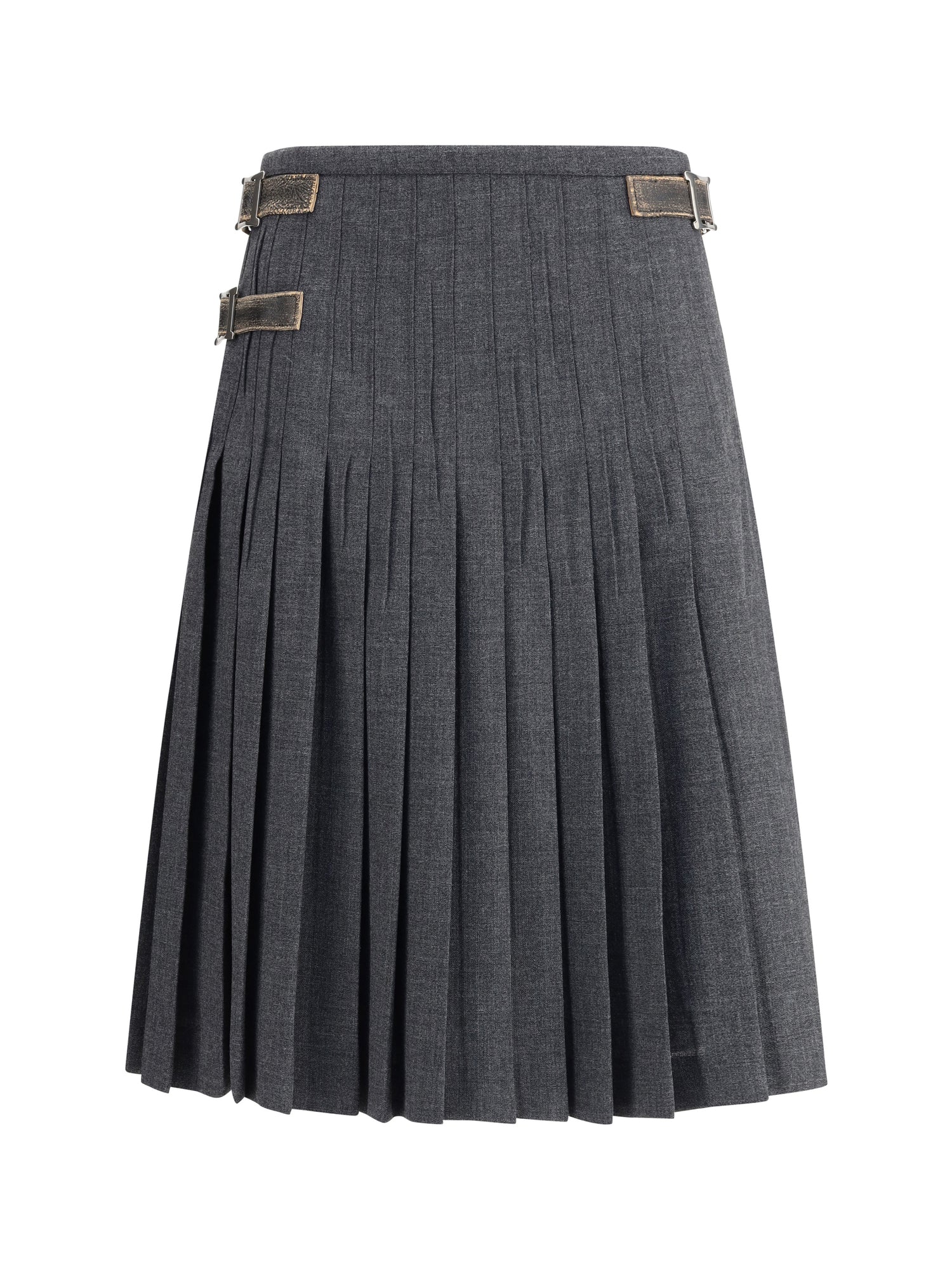 PRADA 40 pleated skirt in kid mohair